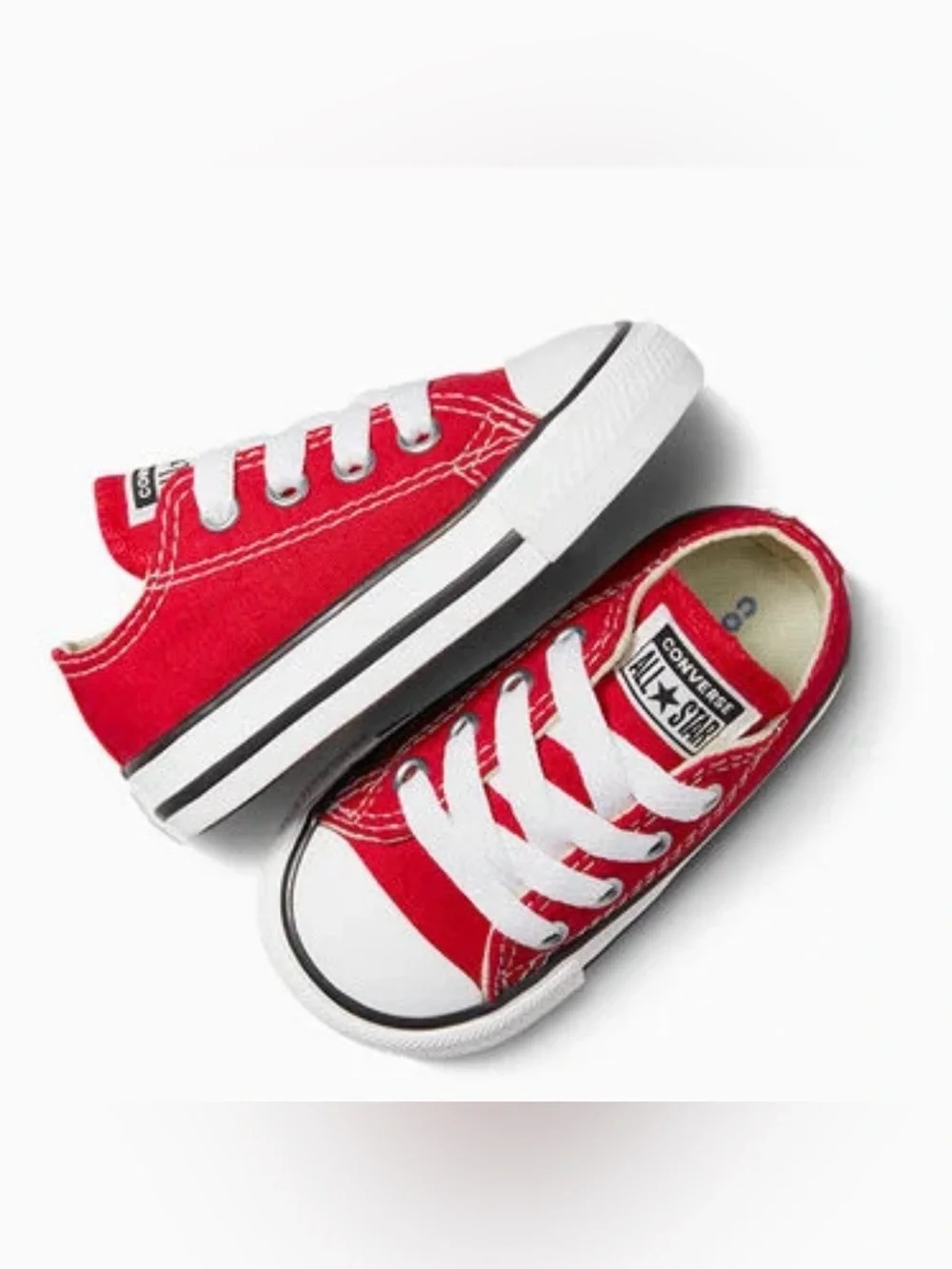 Converse Low Top Sneakers in Red & White
